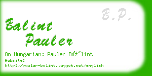 balint pauler business card